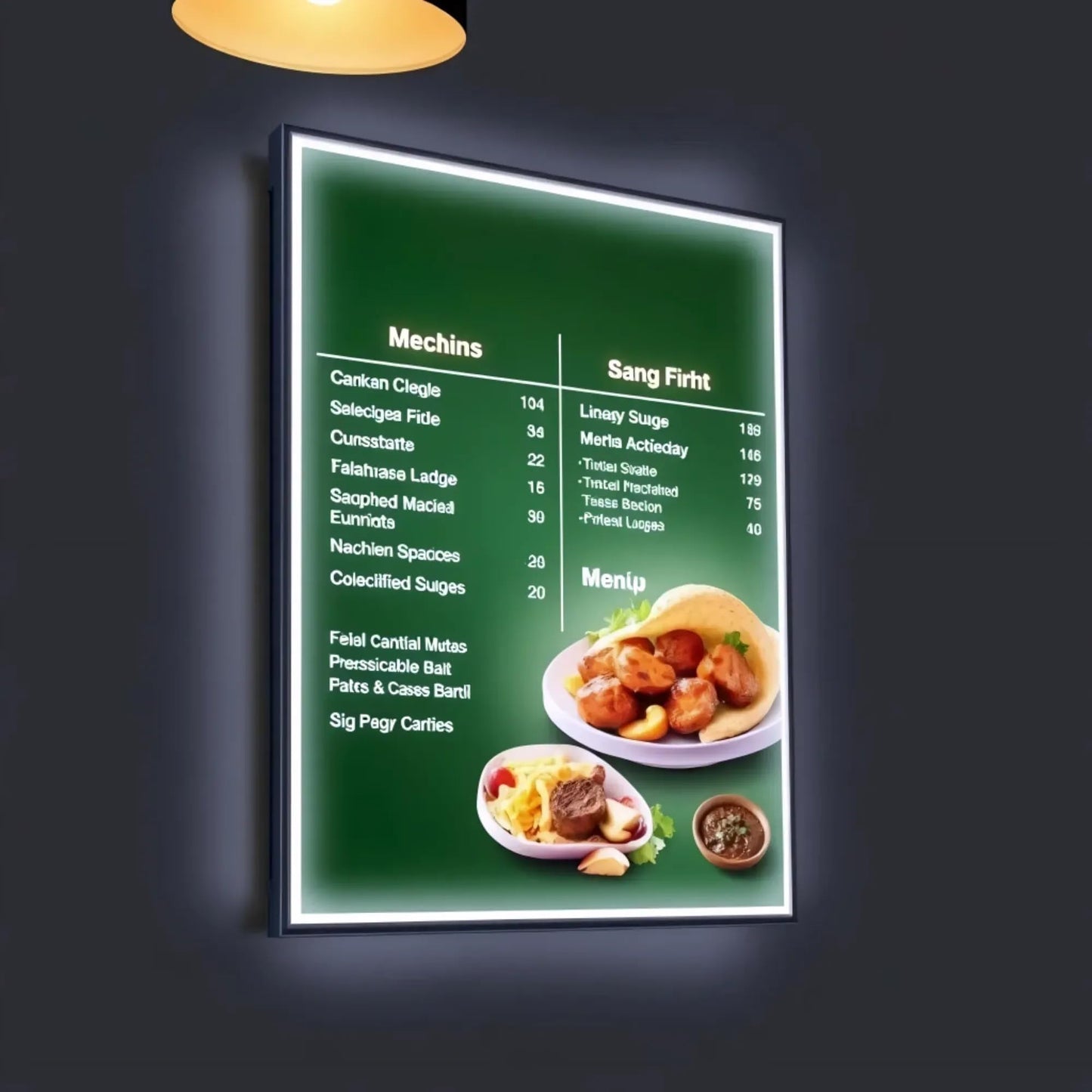Ultra Slim LED-A4 Menu Board, Edge-Lit Display with Snap-Open Frame, Portrait or Landscape Mount