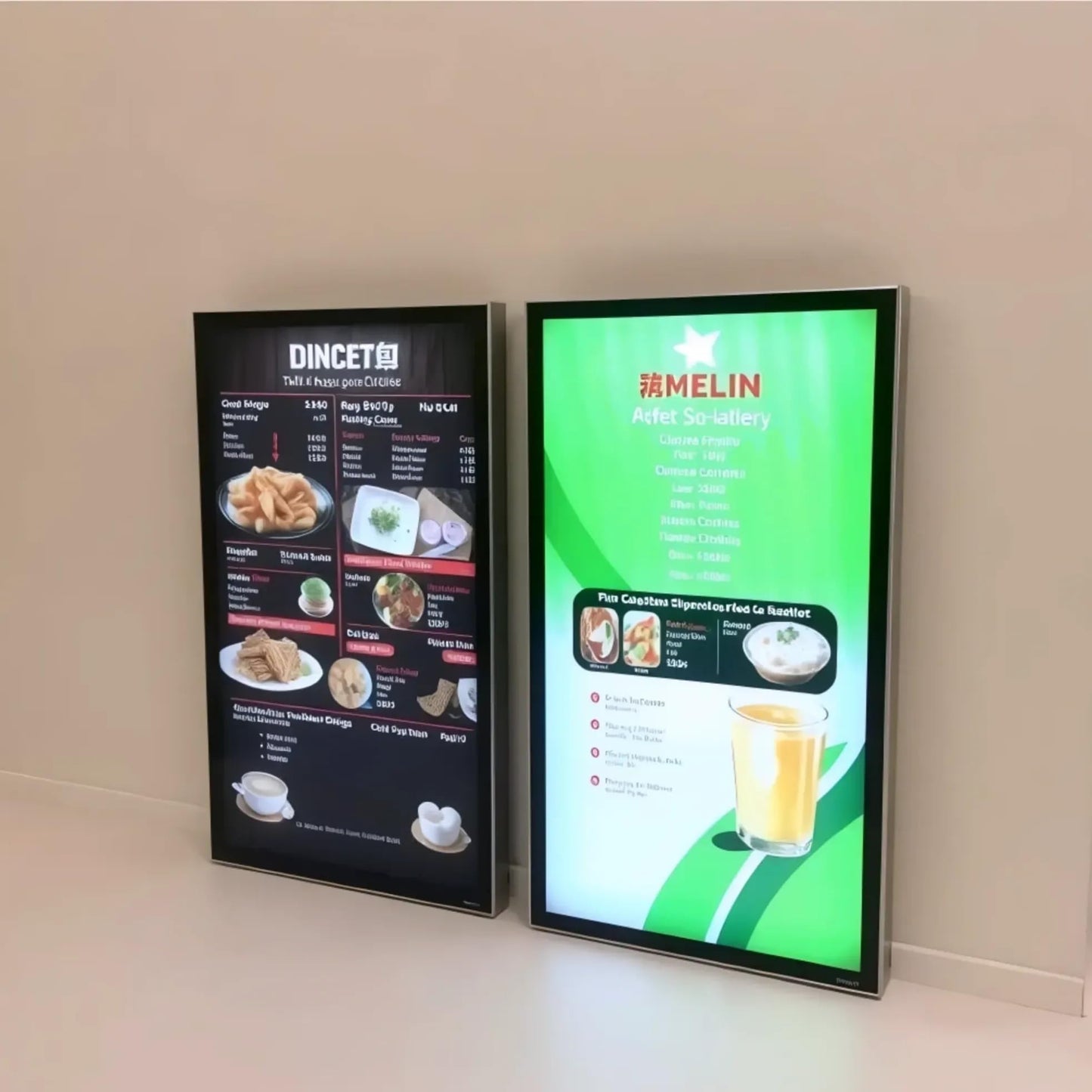 Ultra Slim LED-A4 Menu Board, Edge-Lit Display with Snap-Open Frame, Portrait or Landscape Mount