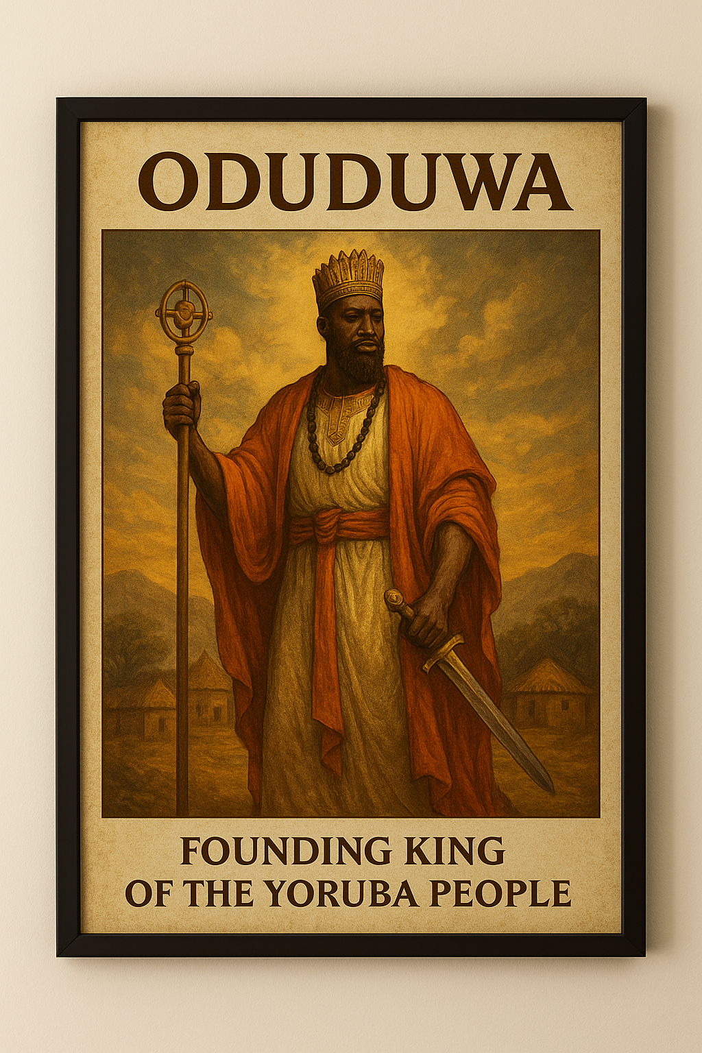 Oduduwa – Founding King of the Yoruba People | Ancient African Wall Art | Digital Download