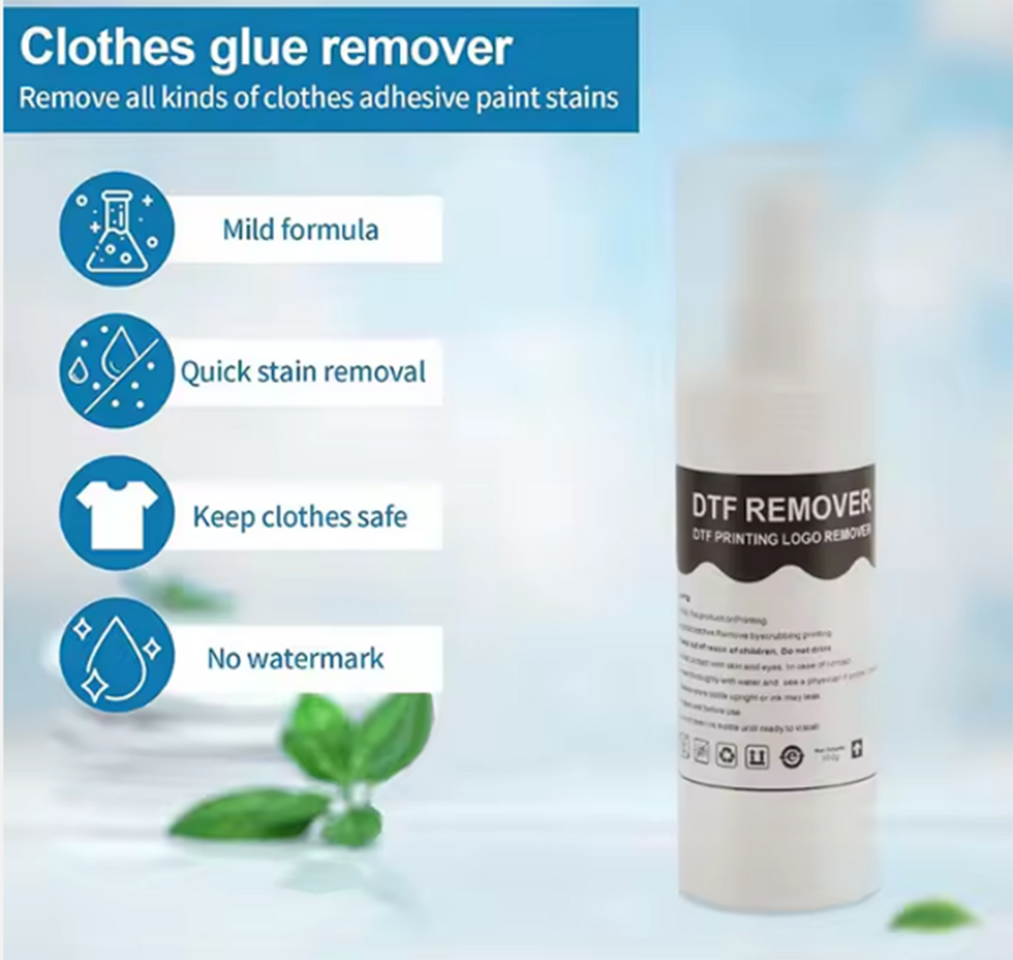 DTF Remover – Logo & Glue Cleaner for Clothes | Safe for All Fabrics | 100ml–1000ml