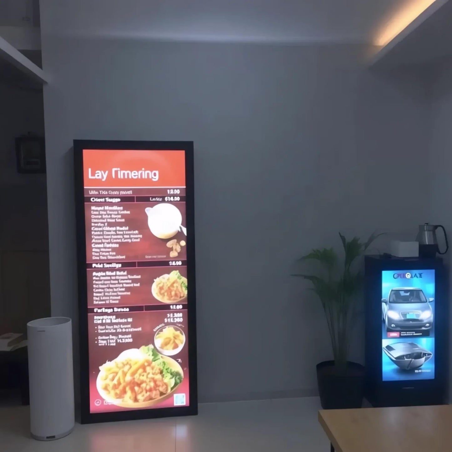 Ultra Slim LED-A4 Menu Board, Edge-Lit Display with Snap-Open Frame, Portrait or Landscape Mount