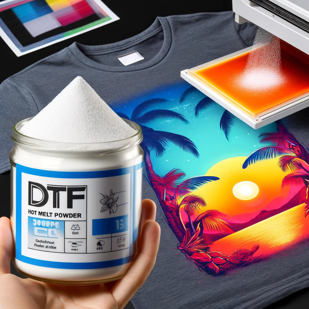 DTF Powder – High-Quality Adhesive Powder for Direct-to-Film (DTF) Printing.