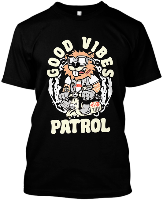 Good Vibes Patrol T-shirt with Beaver Character