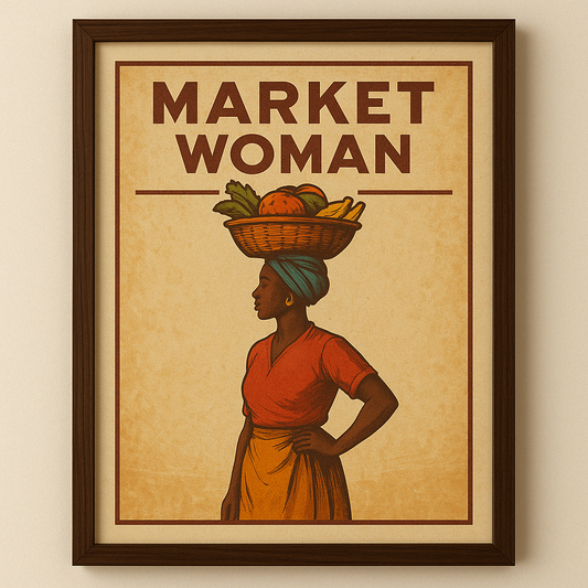 Market Woman – Vintage African Poster Wall Art | Printable Afro Decor | Digital Download