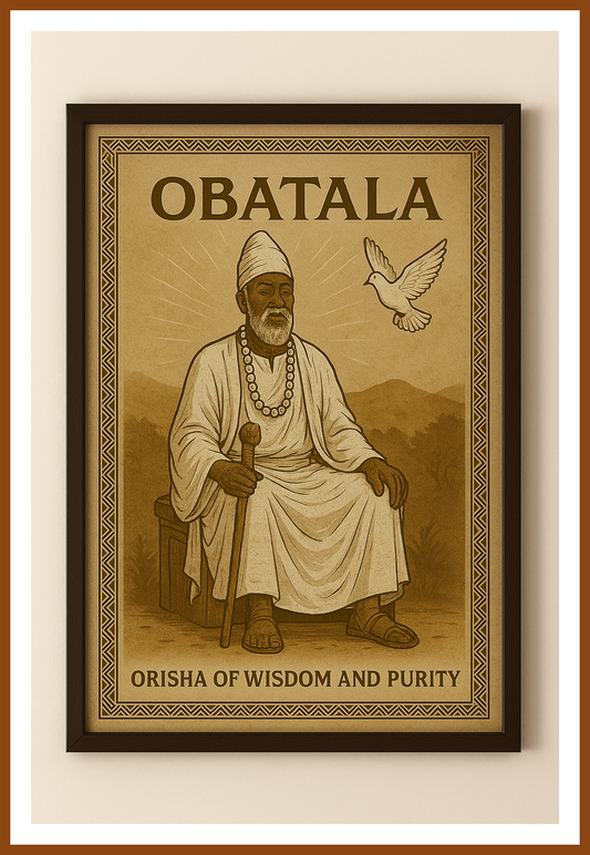 Obatala – Yoruba Orisha of Wisdom and Purity | African Spiritual Wall Art | Digital Download