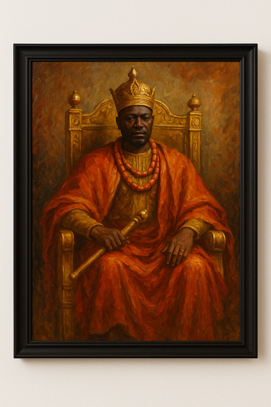 Regal African King – African Royal Oil Painting Wall Art | Digital Download | Printable Afro Decor