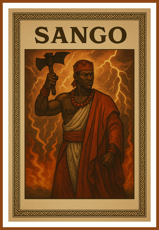 Sango – Yoruba God of Thunder Wall Art | Orisha Warrior Poster | Digital Download