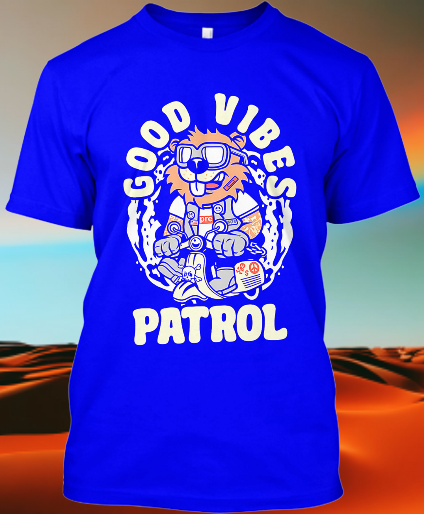 Good Vibes Patrol T-shirt with Beaver Character
