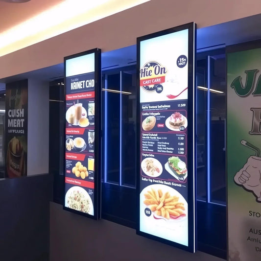 Ultra Slim LED-A4 Menu Board, Edge-Lit Display with Snap-Open Frame, Portrait or Landscape Mount