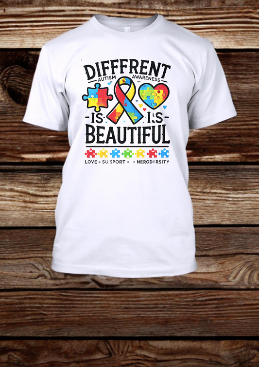 Different is Beautiful - Autism Awareness T-Shirt